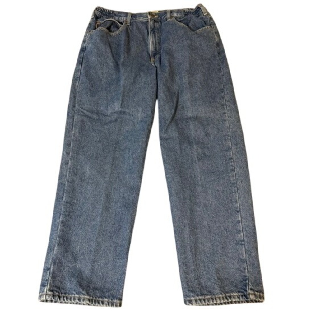 L.L.Bean Flannel Lined Jeans Mens 36x29 Blue Comfort Waist Relaxed Fit Denim